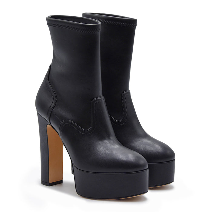 Stivaletti Casadei Patty Donna Nero Con Tacco Alto E Plateau