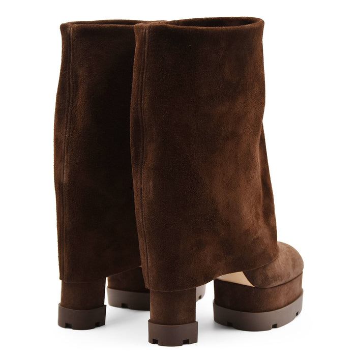 Stivaletti Casadei Reversibili Nancy Donna Suede Cacao Plateau