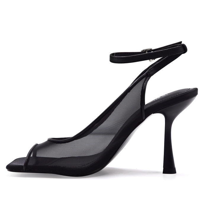 Sandali Slingback JW PEI Serenity Donna Nero In Rete Elegante