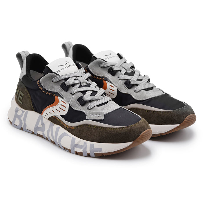 Voile Blanche Uomo Sneakers CLUB01 Nero Verde Design Iconico