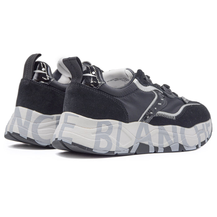 Voile Blanche Sneakers Donna Monocromo Nero Modello Club 105