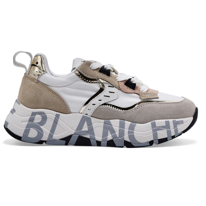 Voile Blanche Women's Sneakers Club105 Suede White Sand Platinum