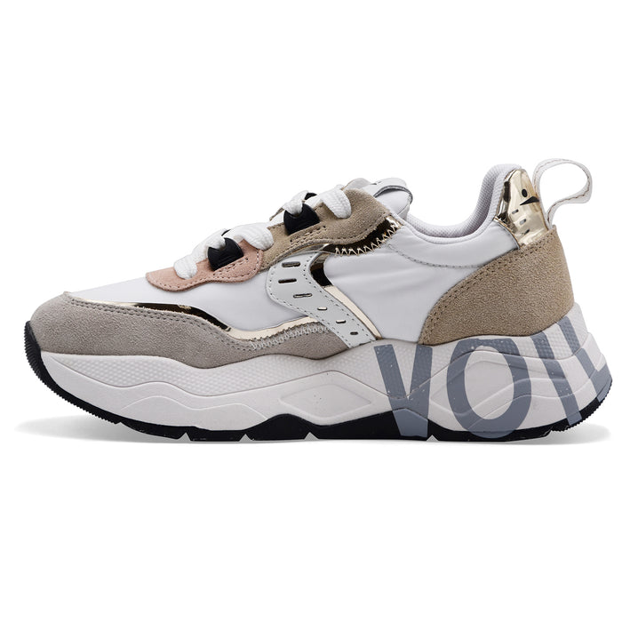 Voile Blanche Women's Sneakers Club105 Suede White Sand Platinum