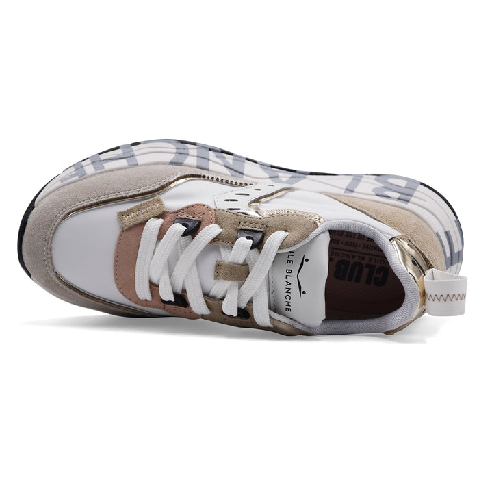 Voile Blanche Women's Sneakers Club105 Suede White Sand Platinum