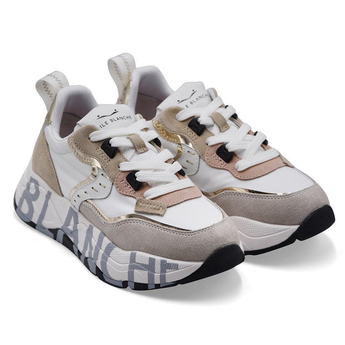 Voile Blanche Women's Sneakers Club105 Suede White Sand Platinum