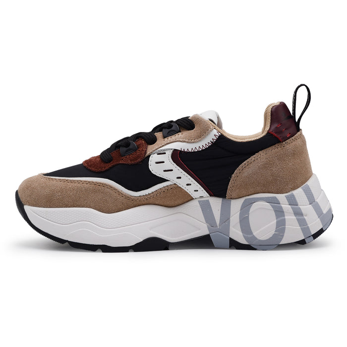 Sneakers Voile Blanche Donna Club105 Beige Nero Stile Grintoso