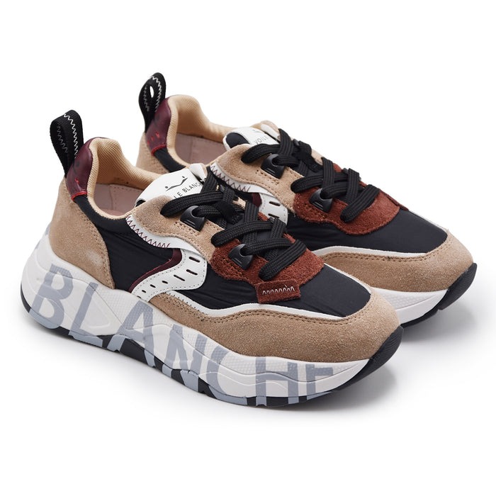 Sneakers Voile Blanche Donna Club105 Beige Nero Stile Grintoso