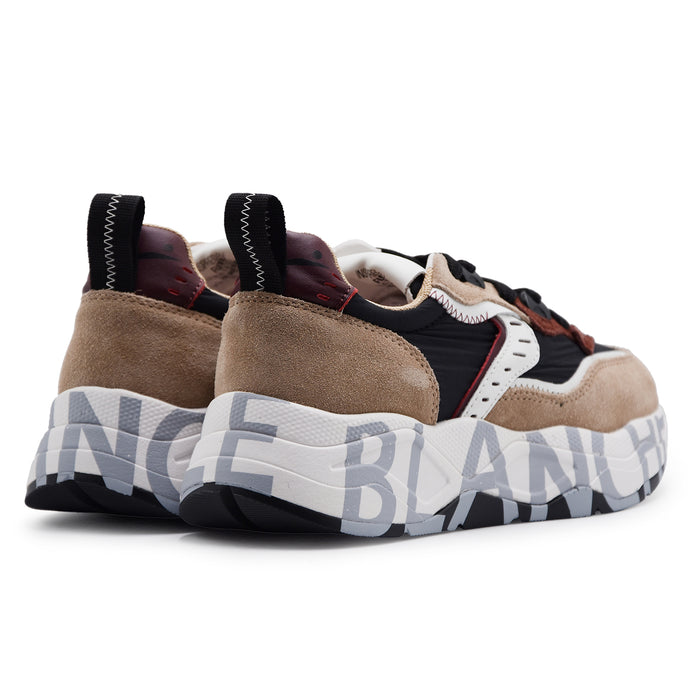 Sneakers Voile Blanche Donna Club105 Beige Nero Stile Grintoso