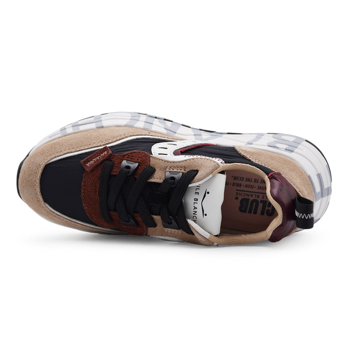 Sneakers Voile Blanche Donna Club105 Beige Nero Stile Grintoso