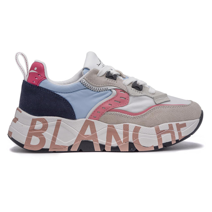 Sneakers Voile Blanche Club 105 Donna Bianco Blu Suola Light