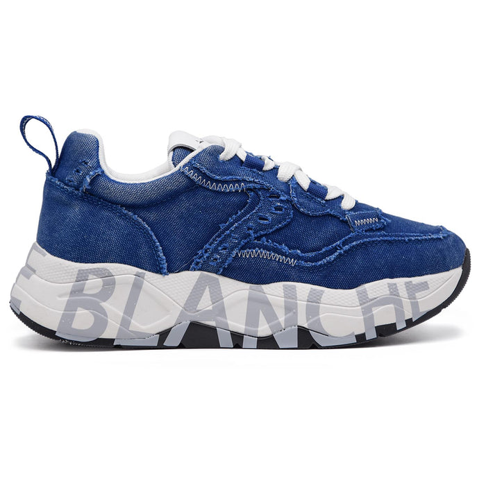 Sneakers Donna Voile Blanche Carattere Deciso E Forme Bold Blu