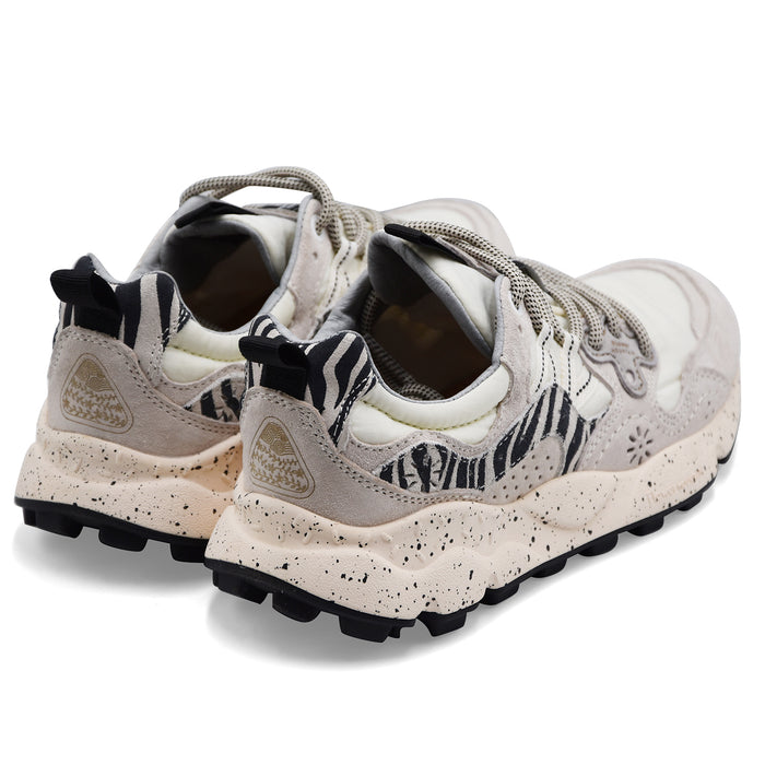 Flower Mountain Women's Yamano 3 Suede Animal Sneakers White Black