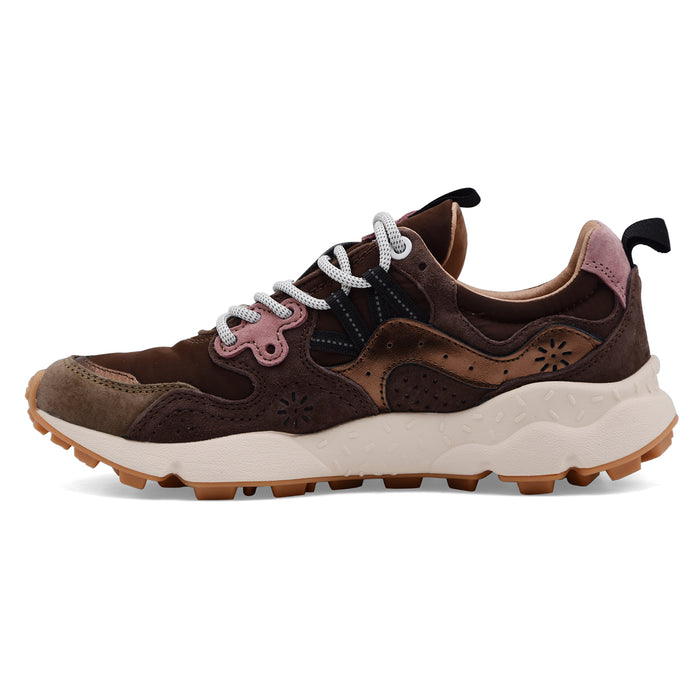 Sneakers Donna Flower Mountain Yamano 3 In Marrone Bronzo Rosa