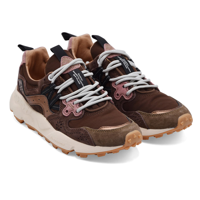 Sneakers Donna Flower Mountain Yamano 3 In Marrone Bronzo Rosa