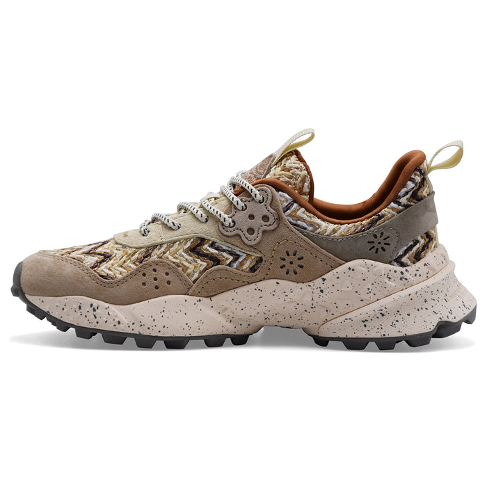 Sneakers Flower Mountain Kotetsu Uni Donna Suede Tessuto Beige