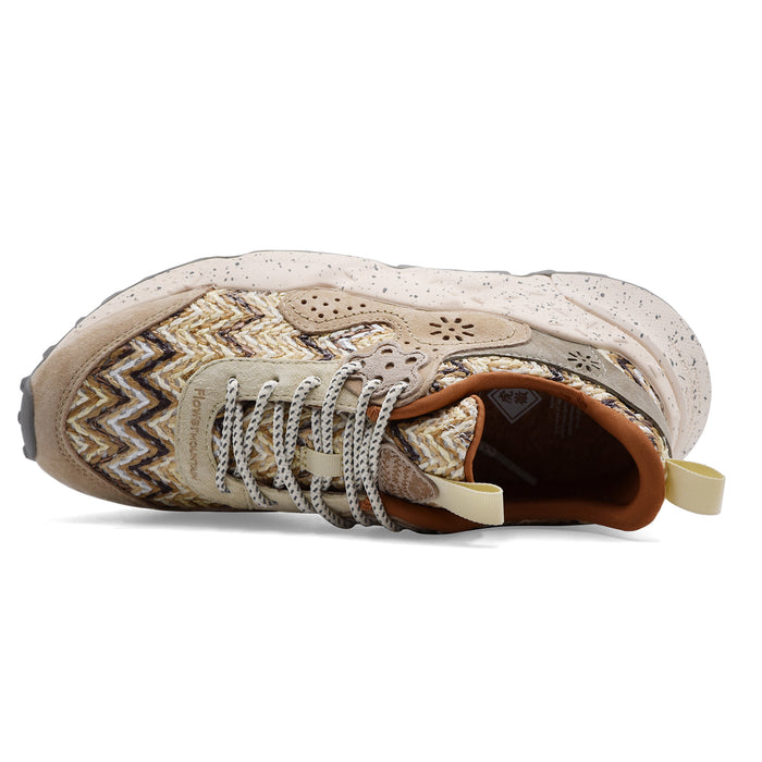 Sneakers Flower Mountain Kotetsu Uni Donna Suede Tessuto Beige