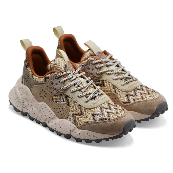 Sneakers Flower Mountain Kotetsu Uni Donna Suede Tessuto Beige
