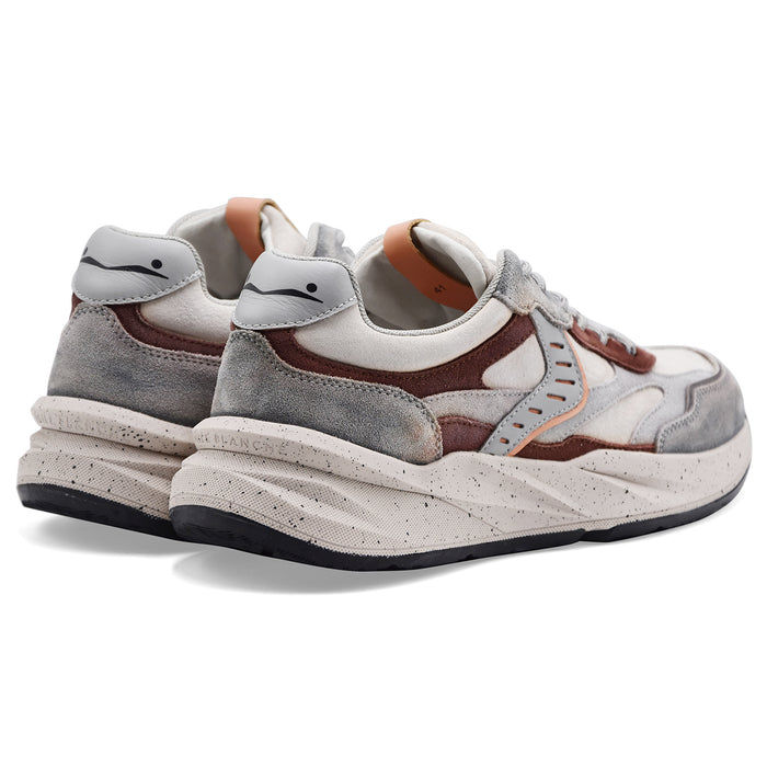 Voile Blanche Men's Club22 Leather Sneakers Light Gray Brown