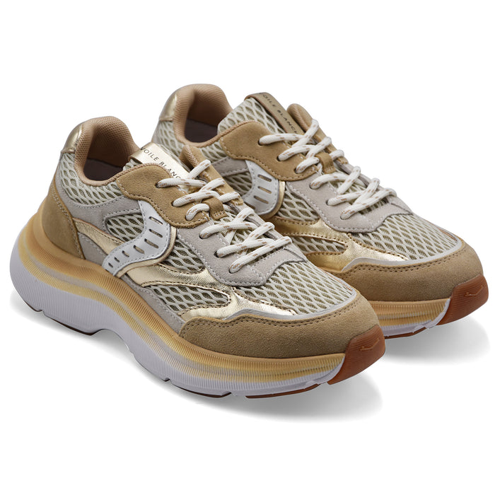 Voile Blanche Sneakers Donna Club122 Suede Mesh Ecru Off White