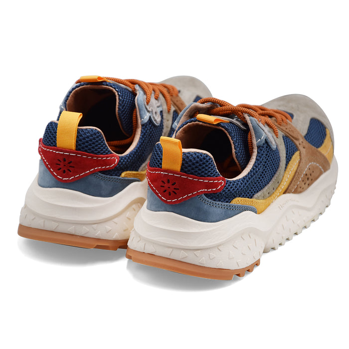 Men's Flower Mountain Wave Man Sneakers in Blue Beige Suede Mesh