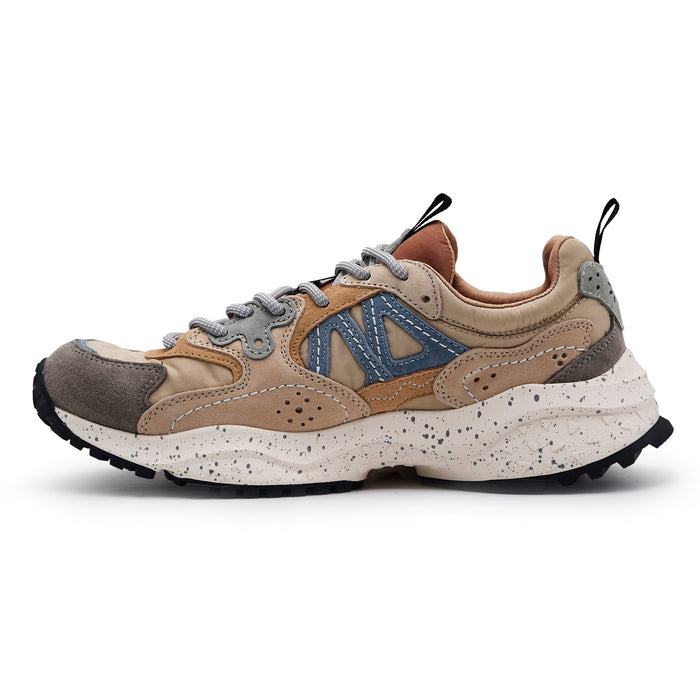 Flower Mountain Uomo Sneakers SOLIN Beige Con Dettagli Celesti