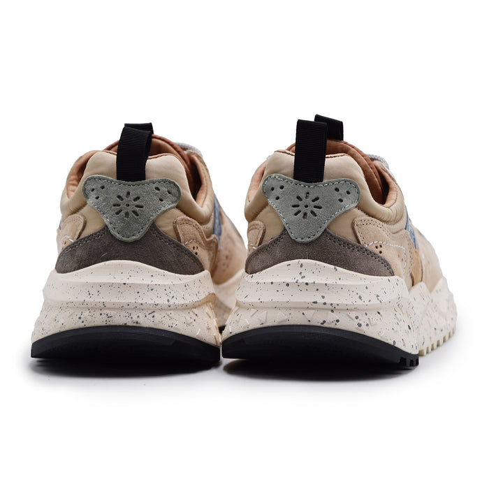 Flower Mountain Uomo Sneakers SOLIN Beige Con Dettagli Celesti