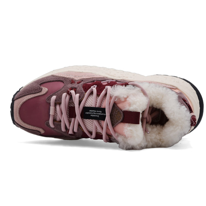 Sneakers Donna Flower Mountain Yamabushi Rosa Con Eco-pelliccia