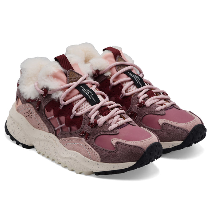 Sneakers Donna Flower Mountain Yamabushi Rosa Con Eco-pelliccia