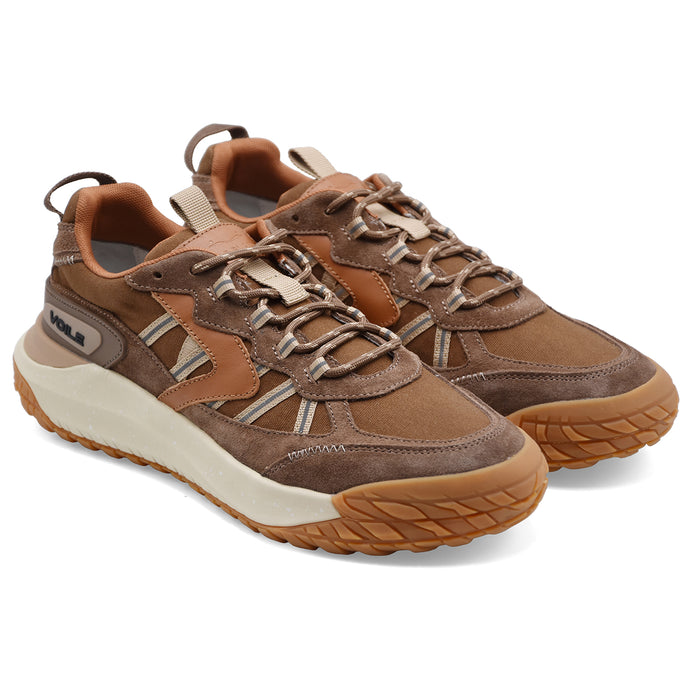 Sneakers Voile Blanche Club Act 2 Uomo In Marrone Cioccolato