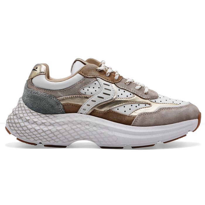 Women's Voile Blanche Club122 Perfy Suede Sneakers White Beige