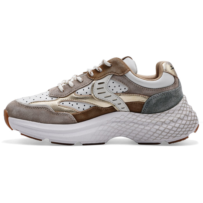 Women's Voile Blanche Club122 Perfy Suede Sneakers White Beige