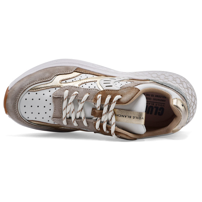 Women's Voile Blanche Club122 Perfy Suede Sneakers White Beige