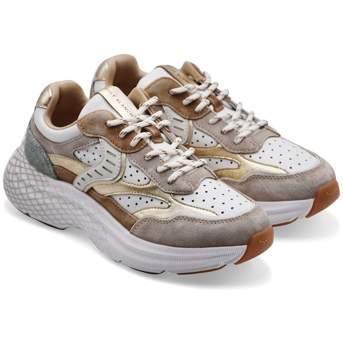 Women's Voile Blanche Club122 Perfy Suede Sneakers White Beige