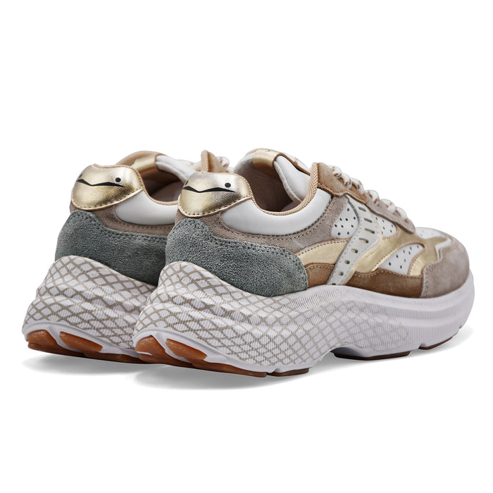 Women's Voile Blanche Club122 Perfy Suede Sneakers White Beige