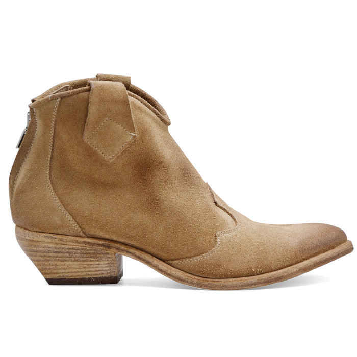 Texani Donna Riccardo P. Pelle Scamosciata Beige Made In Italy