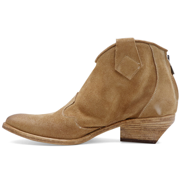 Texani Donna Riccardo P. Pelle Scamosciata Beige Made In Italy
