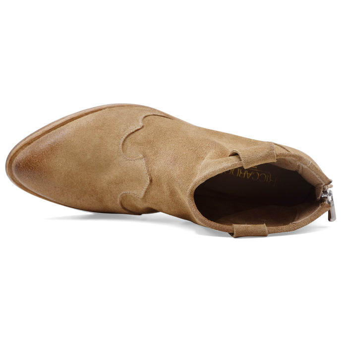 Texani Donna Riccardo P. Pelle Scamosciata Beige Made In Italy
