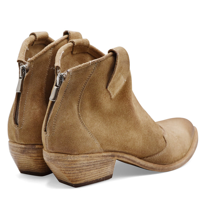 Texani Donna Riccardo P. Pelle Scamosciata Beige Made In Italy