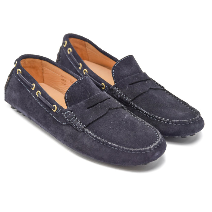Moccasins Car Shoe Uomo Car Shoe Moccasins Blue Suede Duca Di