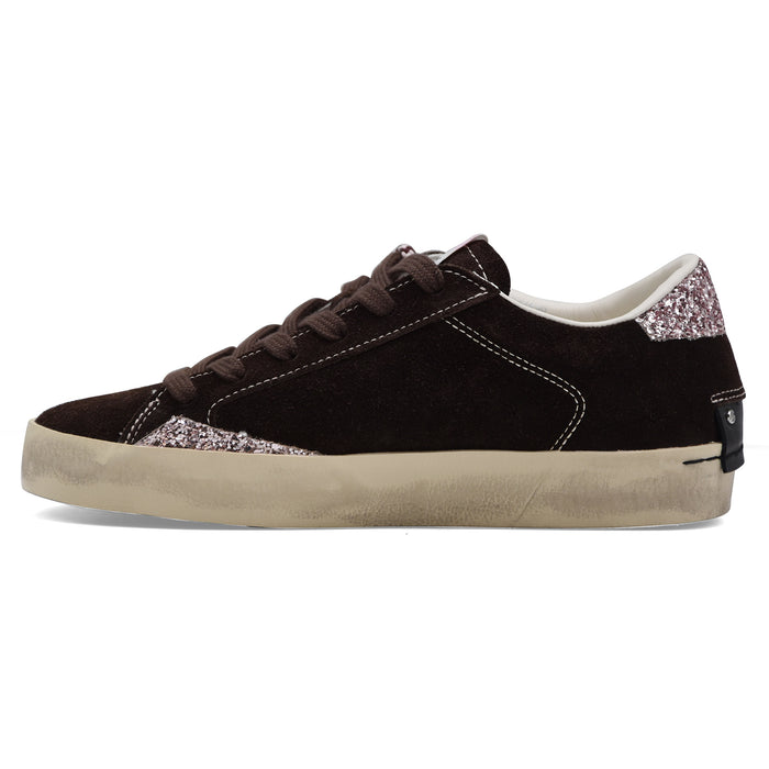 Crime London DISTRESSED Sneakers Donna Vero Camoscio Marrone