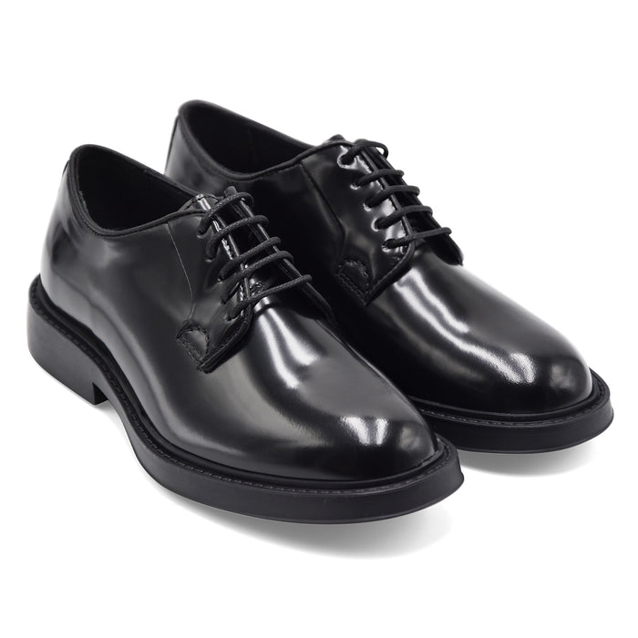 Riccardo P. 23089 Women's Black Leather Lace-Up Shoes Elegant and Stylish