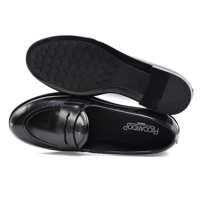 Mocassini Riccardo P. Donna 23103 Pelle Nero Prodotta In Italia