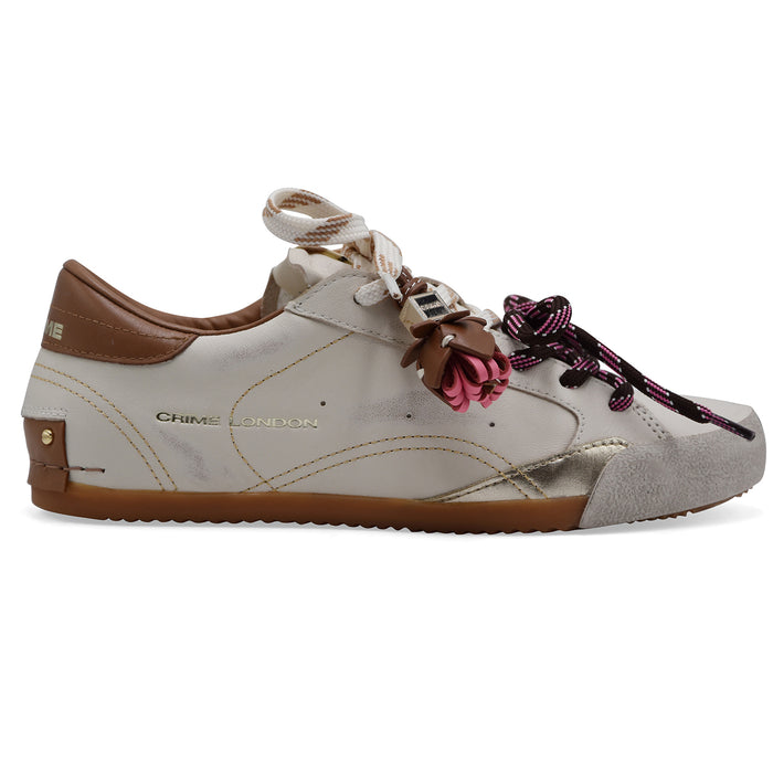 Sneakers Donna Crime London SNEAKERINA In Pelle Bianco E Cuoio