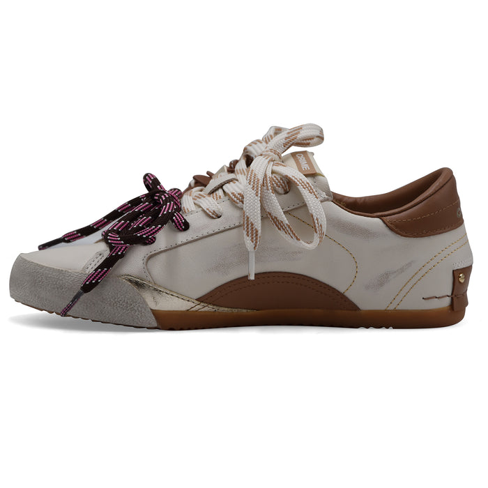 Sneakers Donna Crime London SNEAKERINA In Pelle Bianco E Cuoio