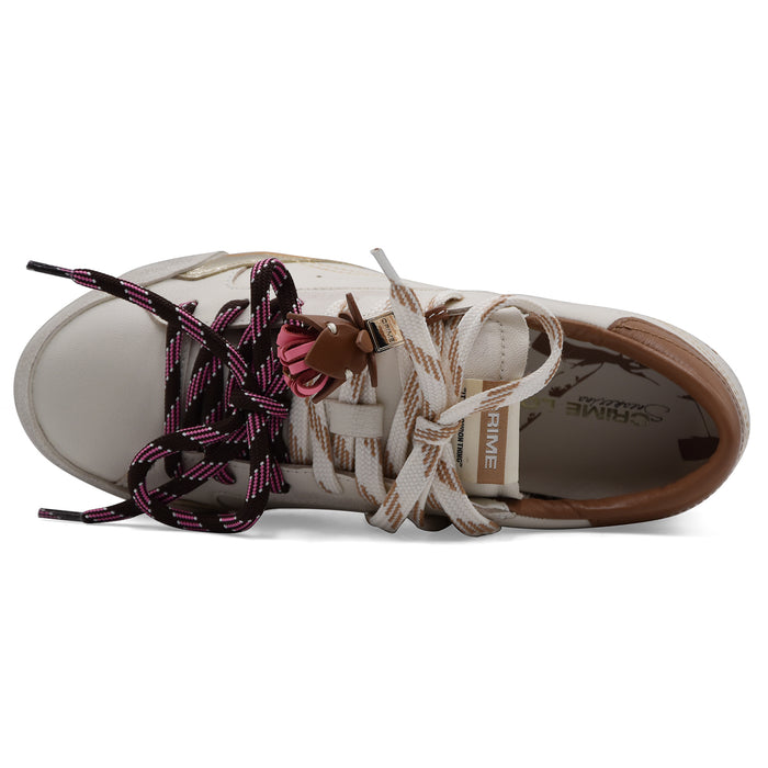 Sneakers Donna Crime London SNEAKERINA In Pelle Bianco E Cuoio