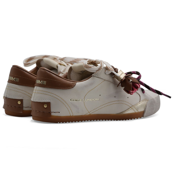 Sneakers Donna Crime London SNEAKERINA In Pelle Bianco E Cuoio