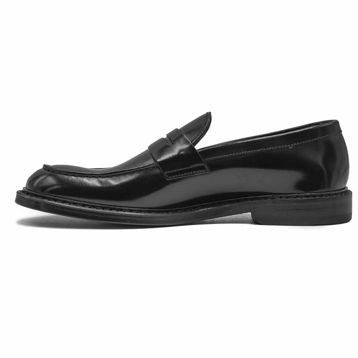 Doucal's Black Moccasins Handcrafted Men's Tray