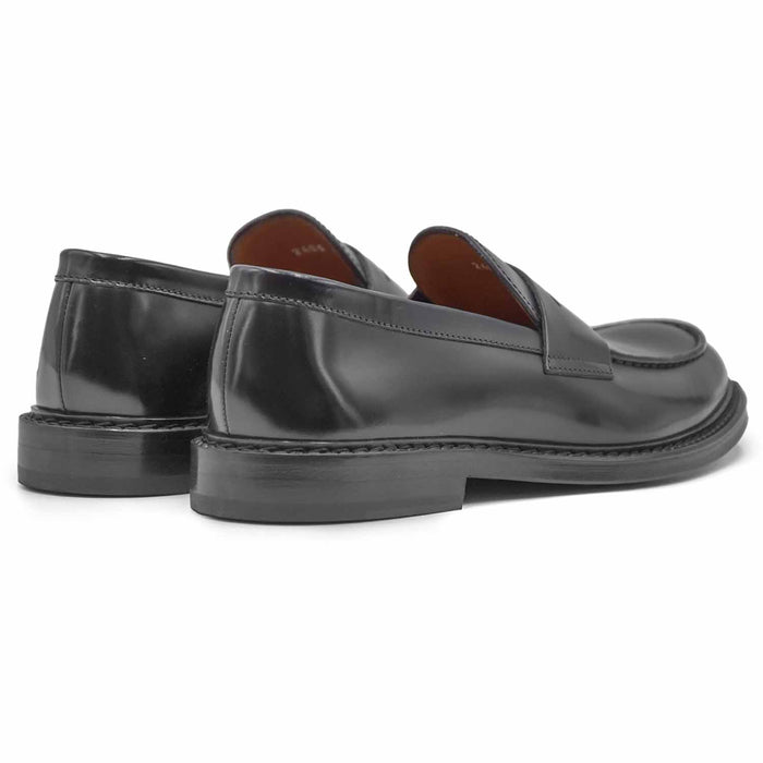 Doucal's Black Moccasins Handcrafted Men's Tray