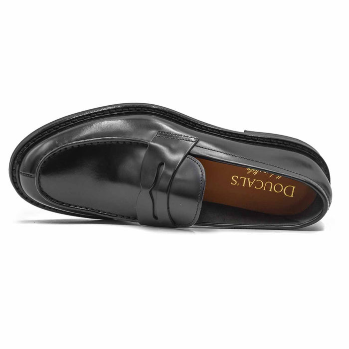 Doucal's Black Moccasins Handcrafted Men's Tray