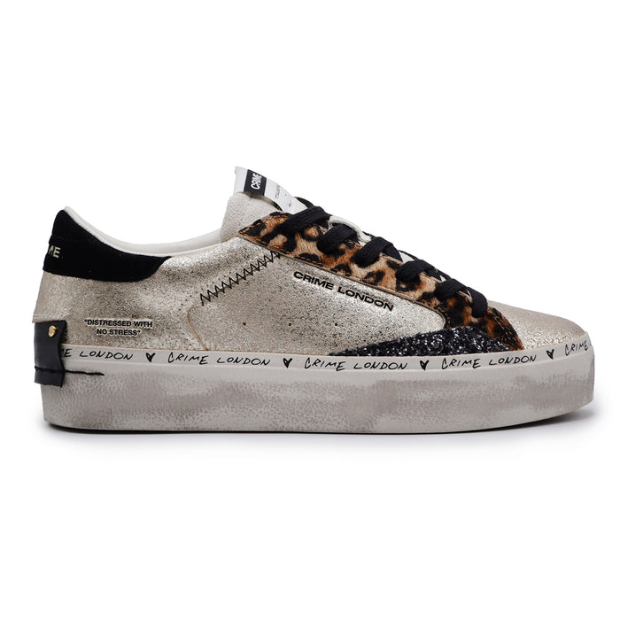Crime London Sneakers Donna Distressed Platform Pelle Platino